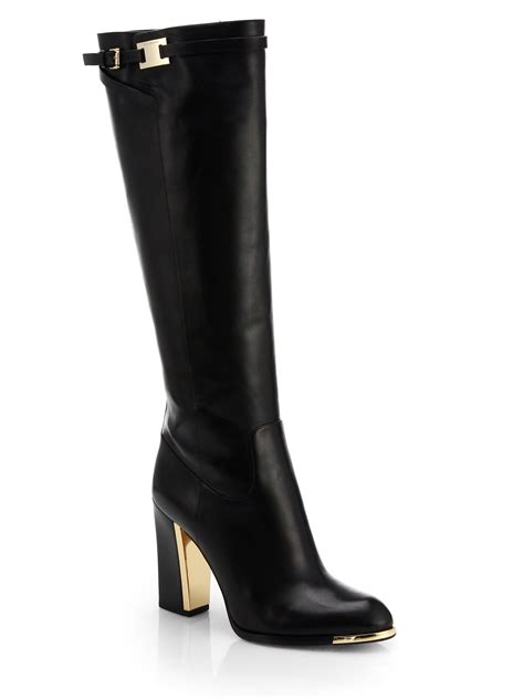 michael kors black knee boots